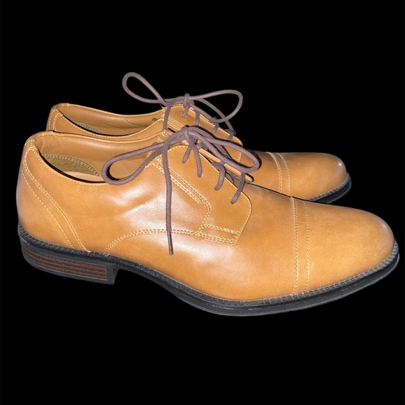 George Men's Branford Casual Dress Oxfords Brown Cap Toe Lace Up Size 11 - Picture 2 of 5